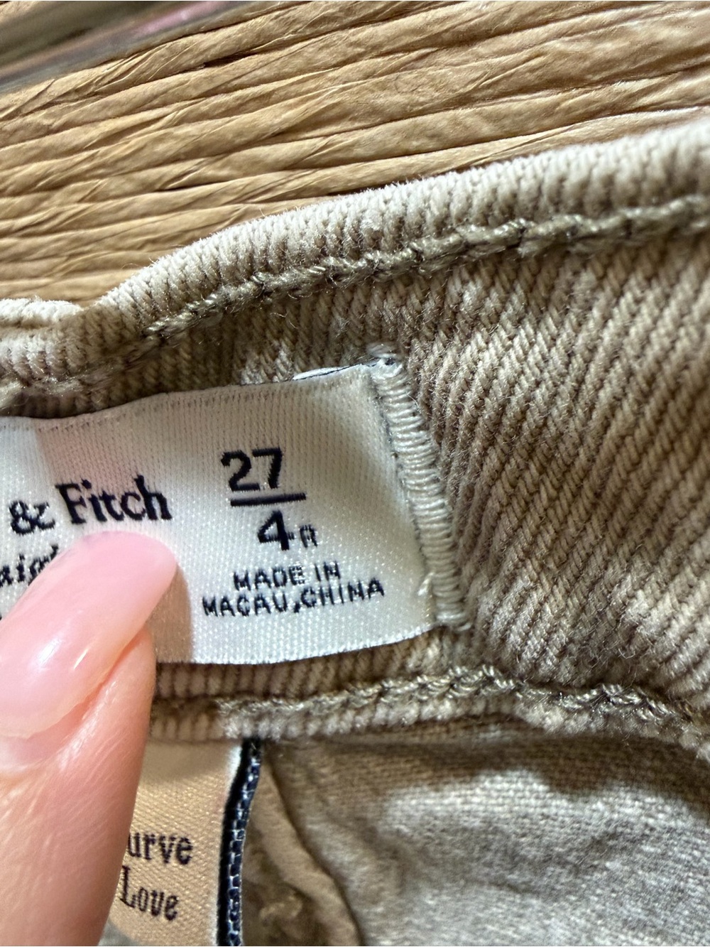 Abercrombie & Fitch Curve Love 90s Straight Ultra High-Rise Jeans Beige 27 - Picture 5 of 9